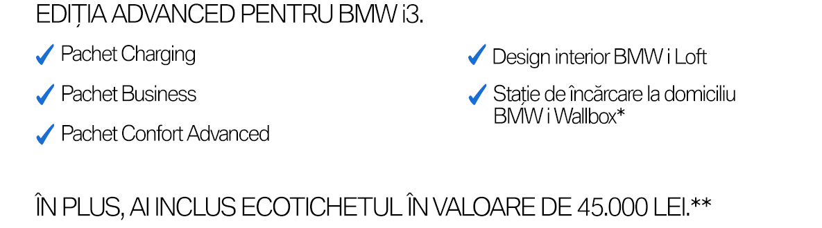 BMW i3 ediţie Advanced